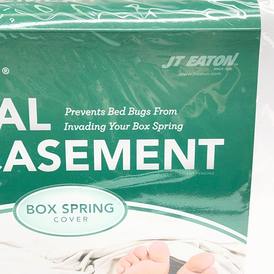 JT EATON Lock Up Box Spring Encasement Prevents Bed Bugs Queen White 80QUBOX