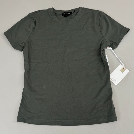 GOOD AMERICAN Green Stretch T-shirt Women's Sz S Fatigue001 GT0346