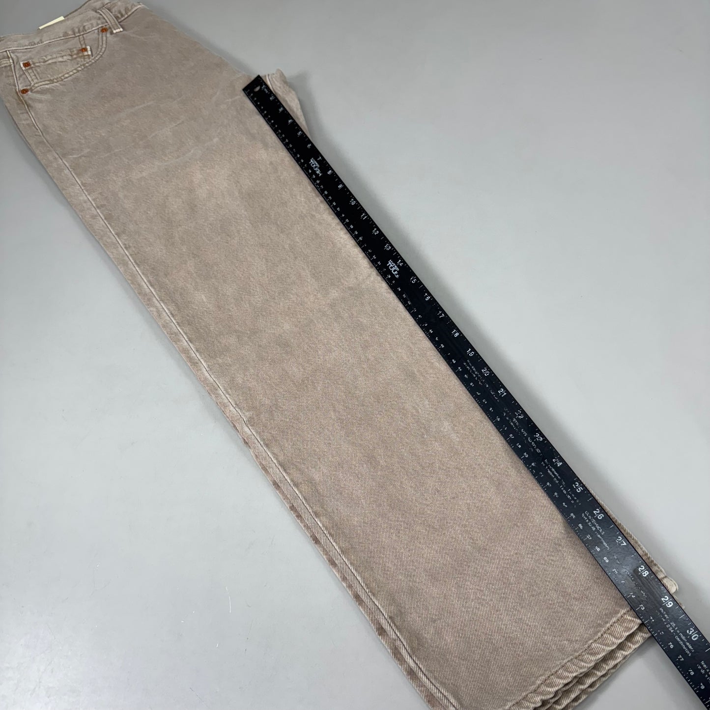 LEVIS 501 Original High Rise Straight Leg Jeans Women's Sz 32x30 Tan 125010525