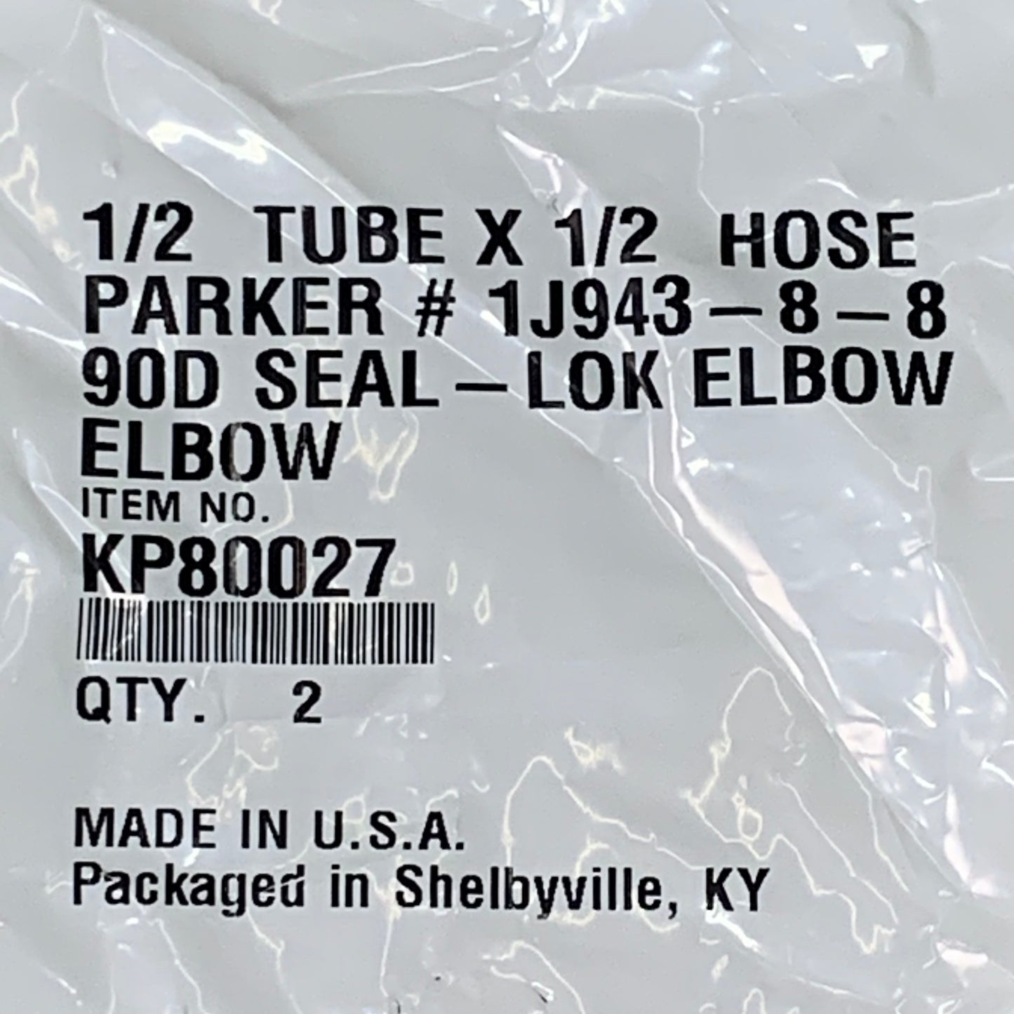 PARKER (4 PACK) Hydraulic Hose 90D Seal-LOK Elbow 1/2" x 1/2" Steel KP80027