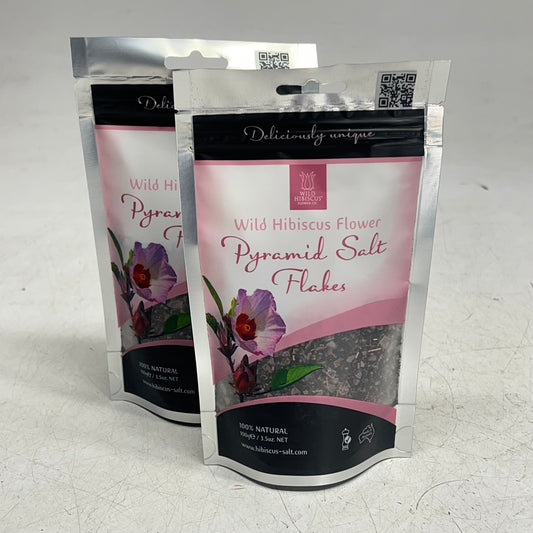 ZA@ WILD HIBISCUS FLOWER (2 PACK) Pyramid Salt Flakes 100% Natural  3.5oz BB 05/27