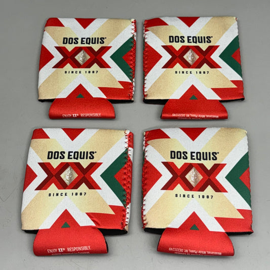 DOS EQUIS XX 4PK Can Koozies 4 1/2”Hx4”W Sponge Material Various Colors