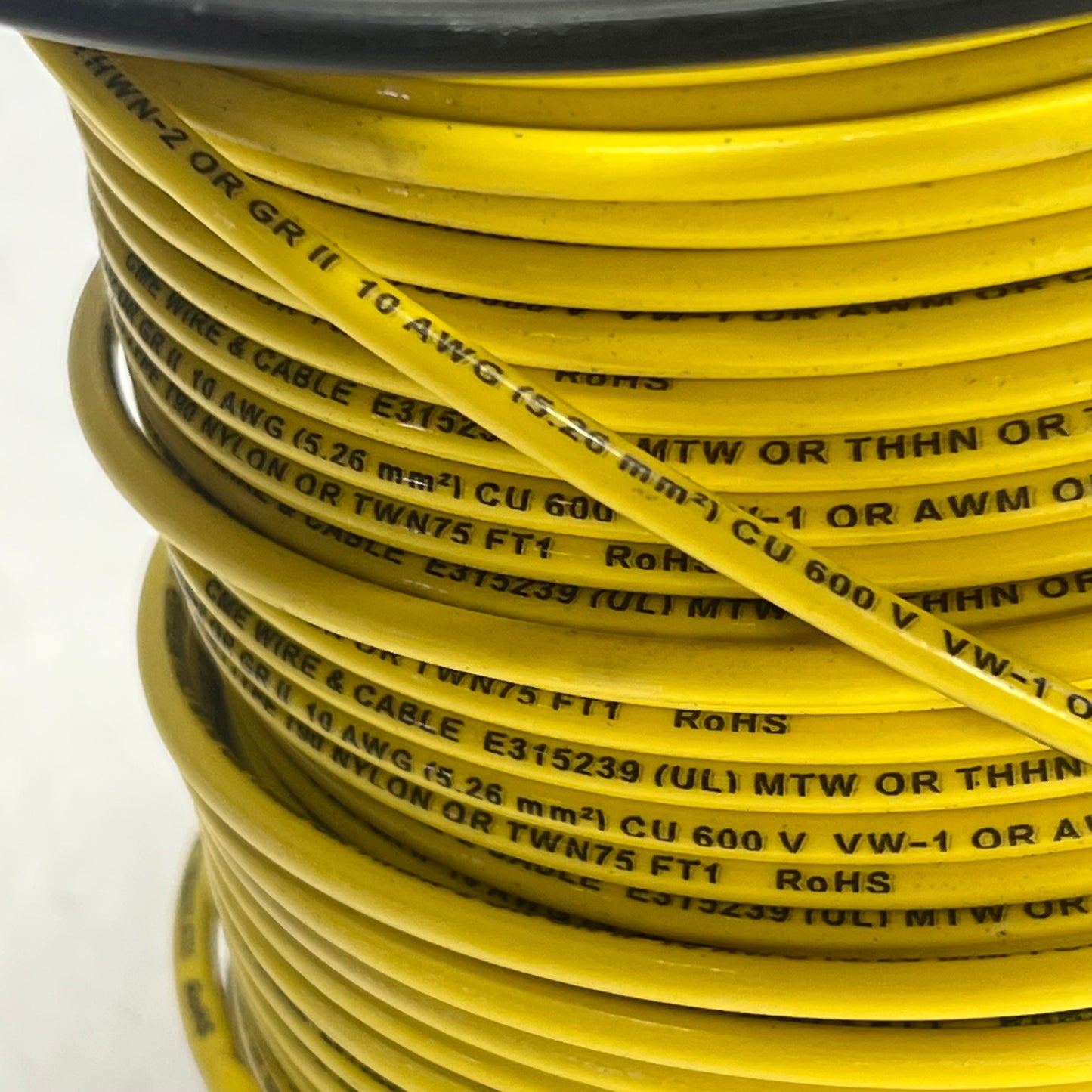 CME Wire & Cable Coated Copper Thhn 10 Str 10 AWG 500' Yellow E315239