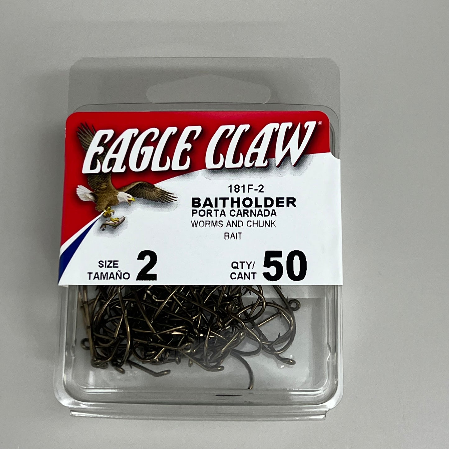 EAGLE CLAW (2 PACK) Down eye 2-Slice Offset Hooks Bronze #2 50pc 181F-2