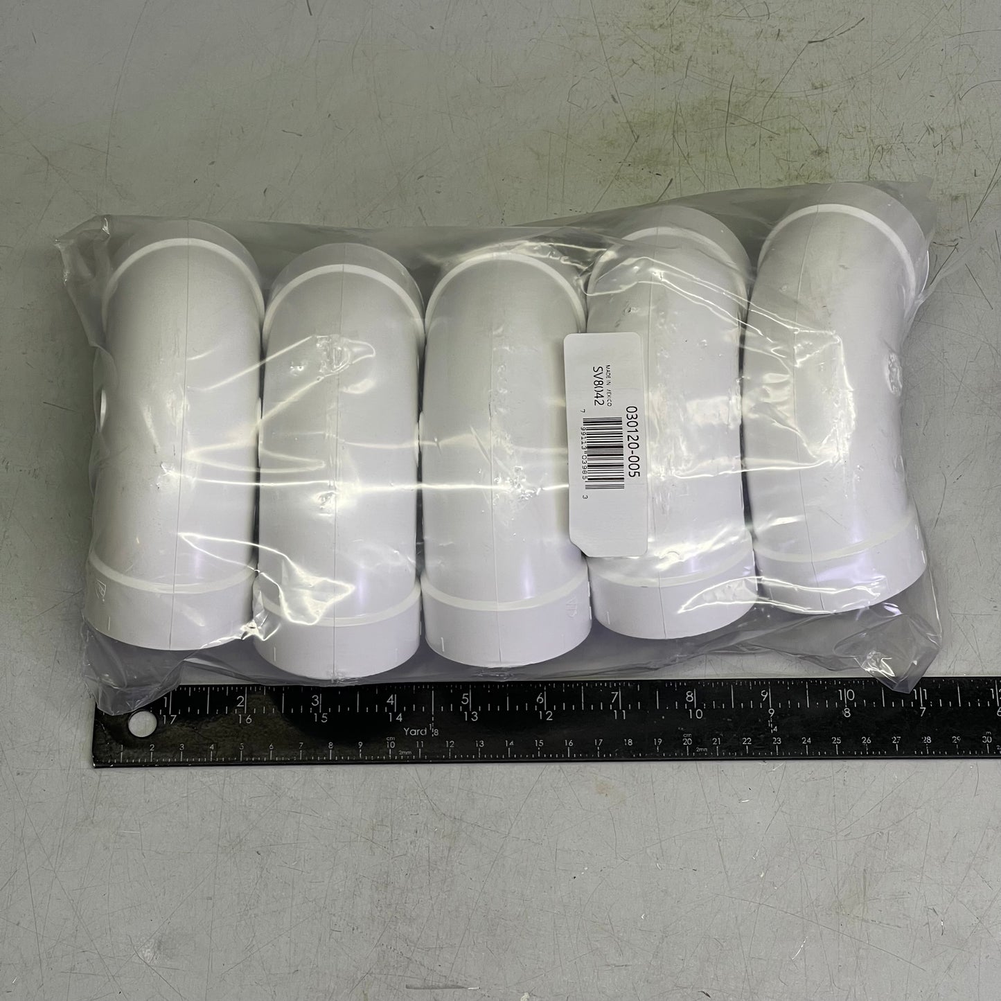 PLASTIFLEX (5 PACK) 90° Sweep Elbow 2” ID White Plastic 030120-005