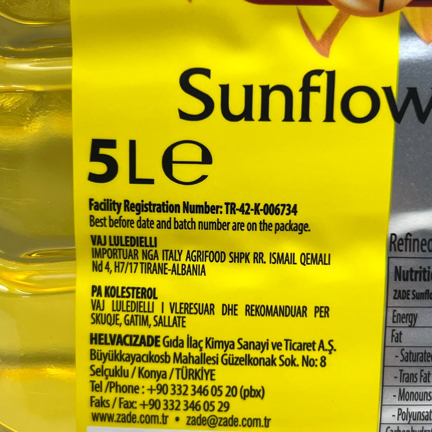 ZADE (4 PACK) Sunflower Oil 5L EXP 07/08/25