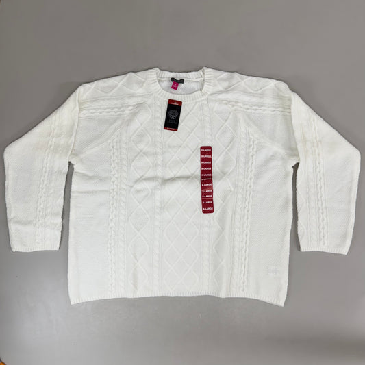 VINCE CAMUTO Cable Knit Sweater Women's Sz-XL Antique White SC2895