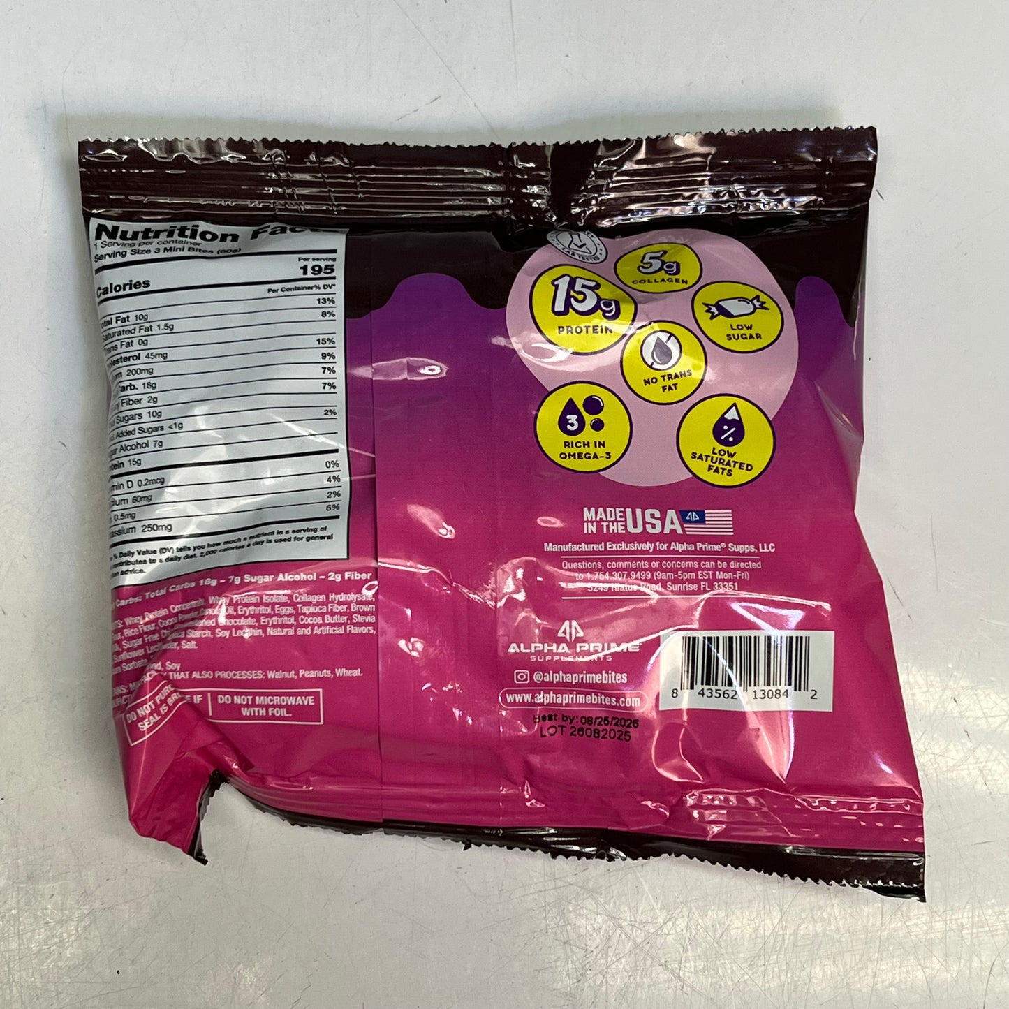 PRIME BITES (12 PACK) Protein Mini Muffins Chocolate Fudge 2.12oz BB 08/26