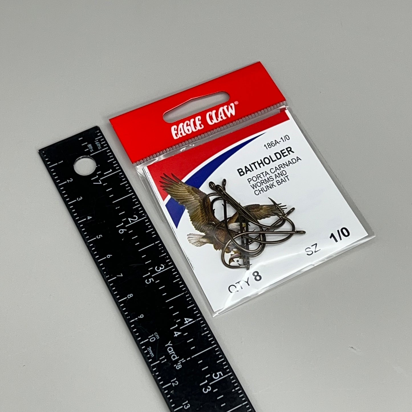 EAGLE CLAW (5 PACK) Offset Worm & Chunk Bait Holder Bronze #1/0 8pc 186A-1/0