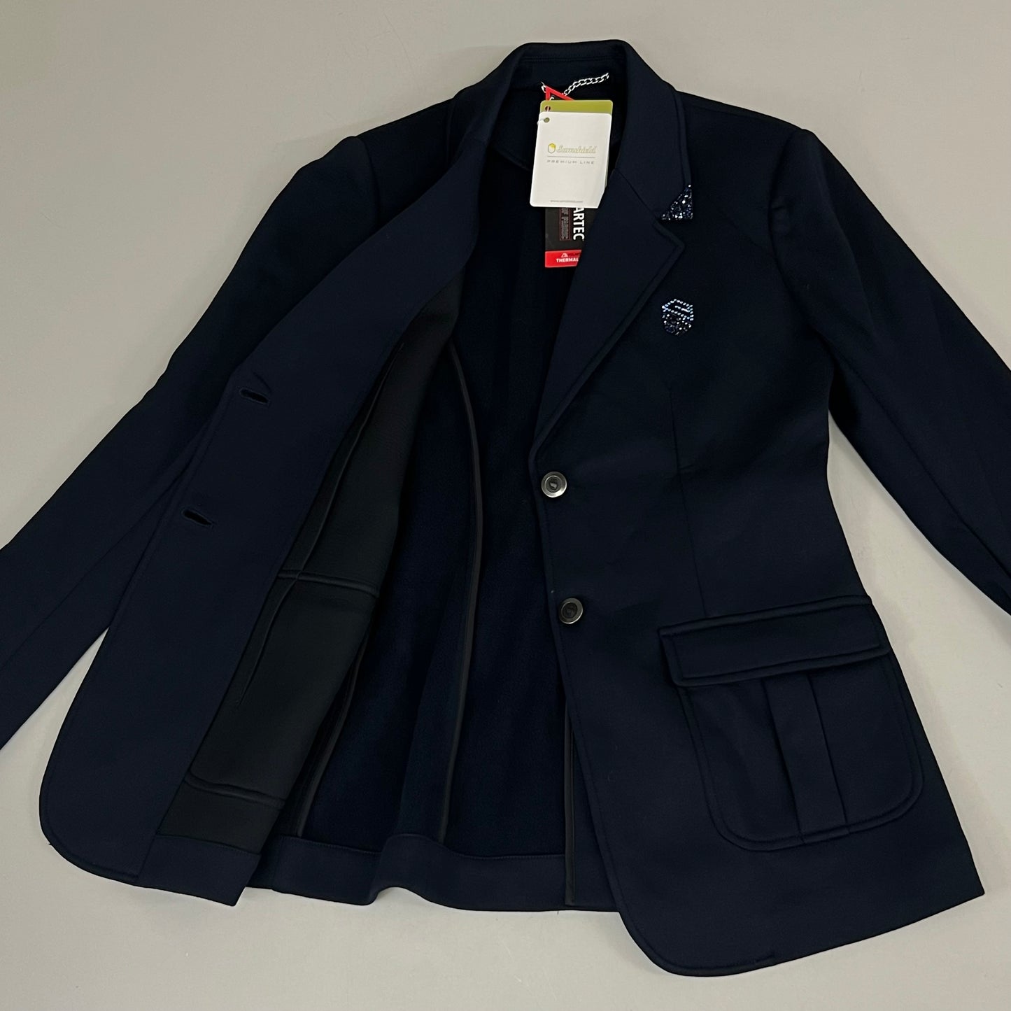 SAMSHIELD Maxime Equestrian Fleece Winter Jacket Women's Sz S Navy Blue