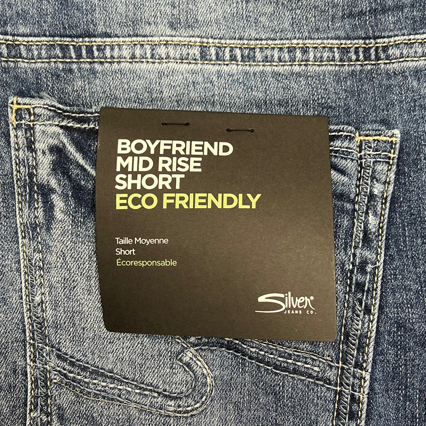 SILVER JEANS Boyfriend Mid Short 5-pocket Women's Sz 30/4.5 Indigo L53608EAF242