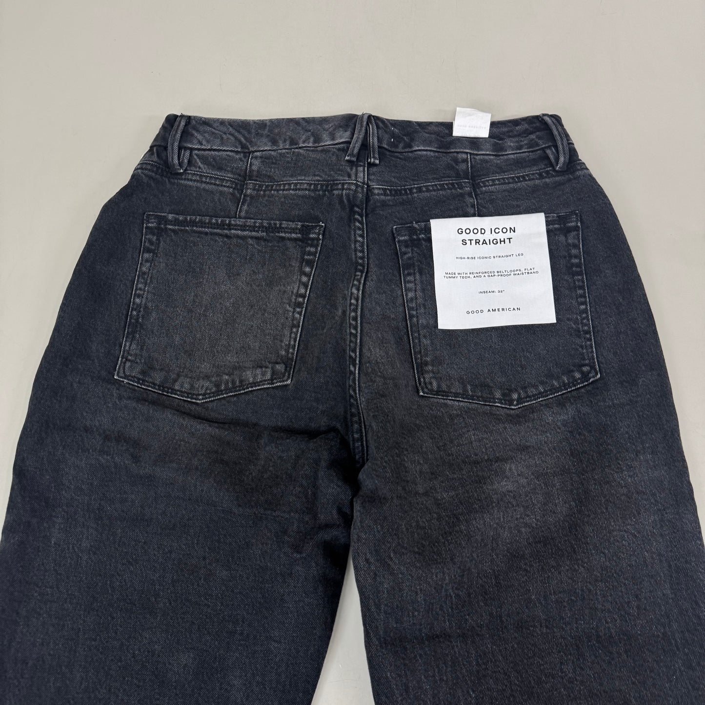 GOOD AMERICAN Good Icon Straight Jeans Women's Sz 10 Black376 GDS150B