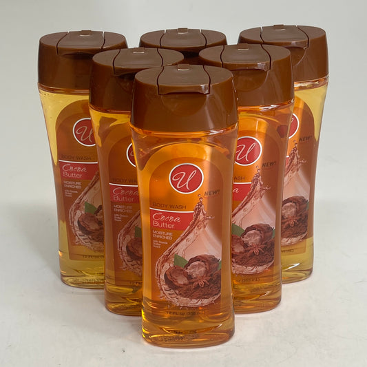 ZA@ U (6 PACK) Cocoa Butter Body Wash Moisture Rich  12 fl oz  Caramel 55026