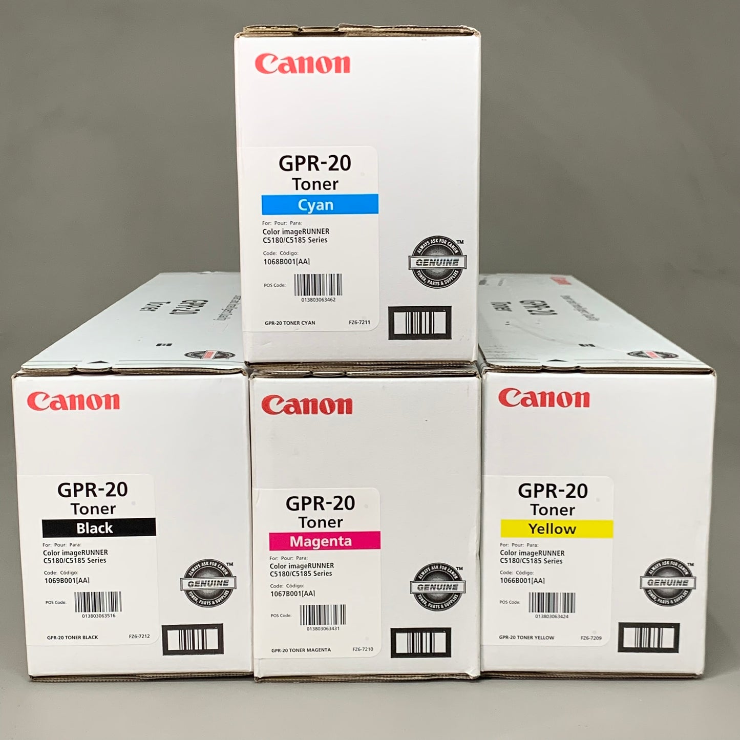 CANON (4 PACK!) GPR-20 Toner Color Image Runner Magenta/Cyan/Yellow/Black C5180(5)