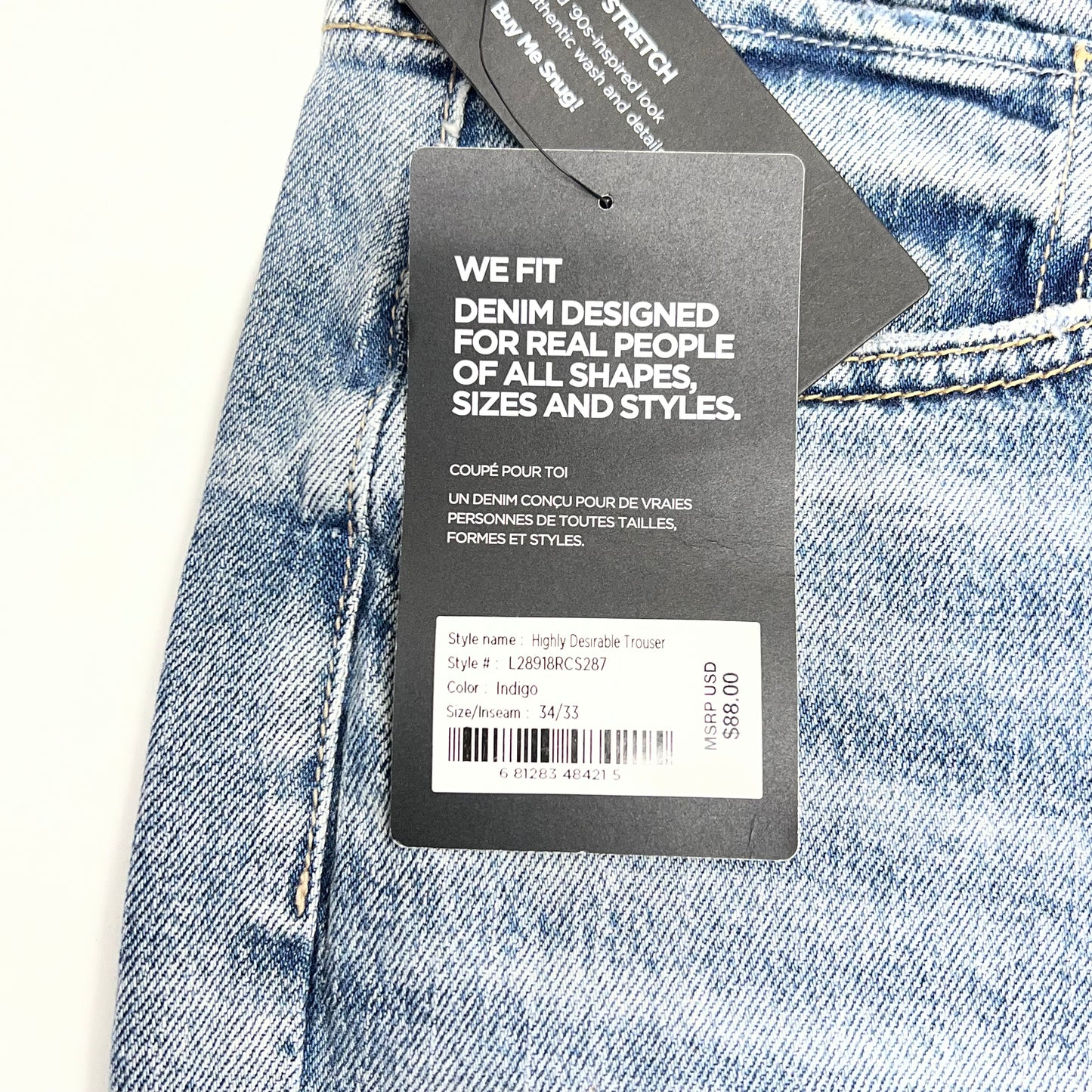 SILVER JEANS CO Highly Desirable High Rise Trouser Women's Sz 34/33 Indigo