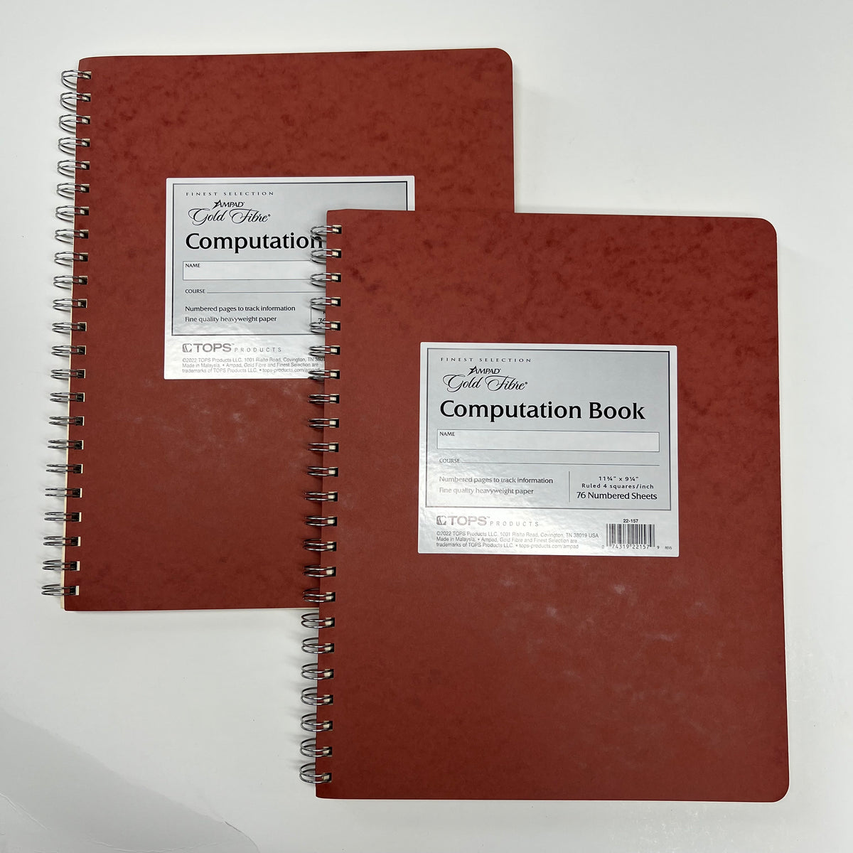 AMPAD (2 PACK) Gold Fibre Computation Book Tops Products 11 3/4"x9 1/4" 22-157
