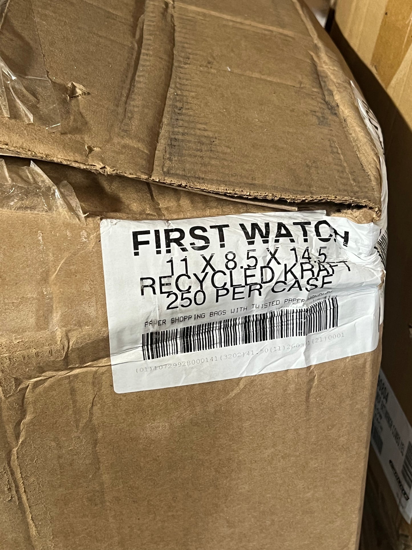 ZA@ FIRST WATCH (250 PACK) The Daytime Cafe To-go Paper Bags 15"x12" Brown