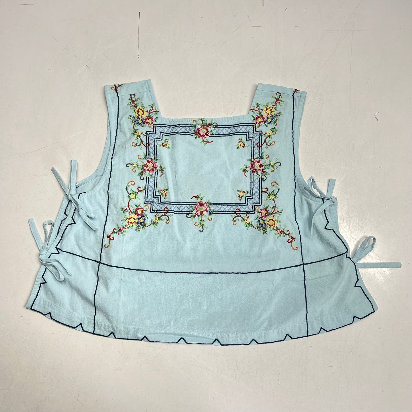 FREE PEOPLE Garden Wall Top Open Sides W/ Double Tie Closure Women's Sz XS Blue