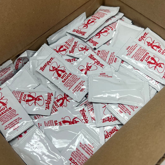ZA@ TEXAS PETE (200 PACK) Individually Wrapped Hot Sauce Packets  7g Each BB 04/27