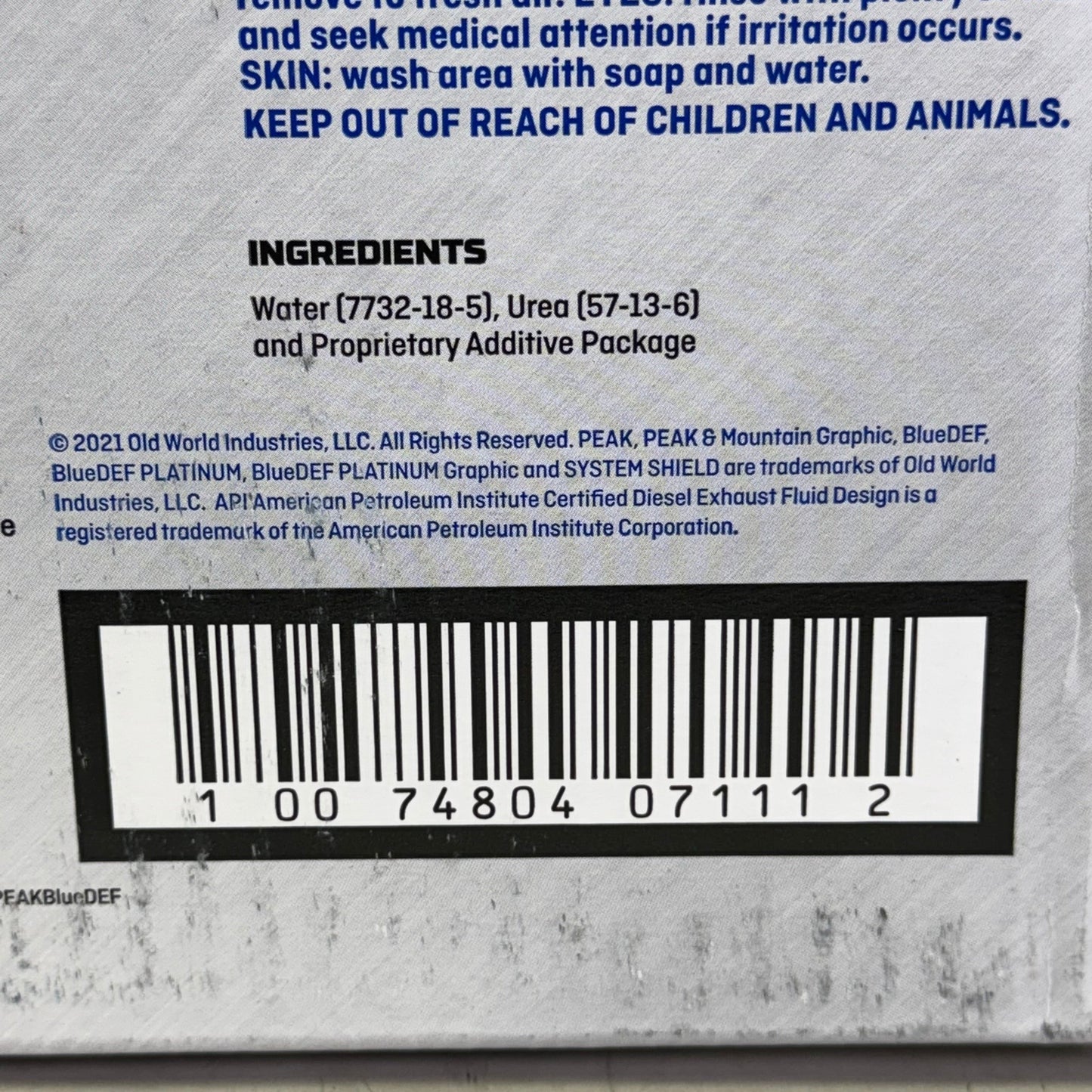 ZA@ PEAK Blue Def Platinum 2.5 Gal. Diesel Exhaust Fluid DEG002 (New) B