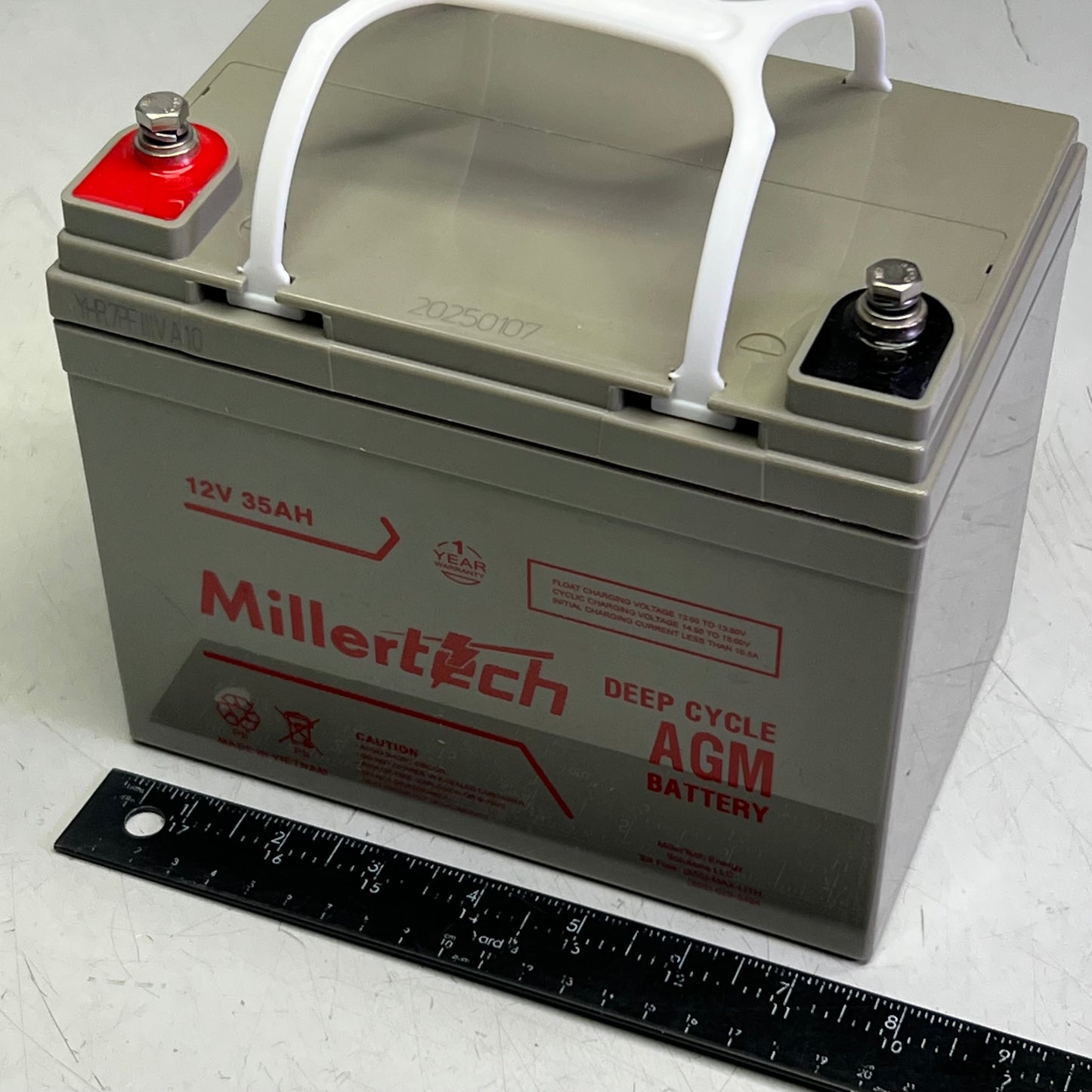 MILLERTECH Valved Regulated Lead-Acid Battery 12V 35Ah