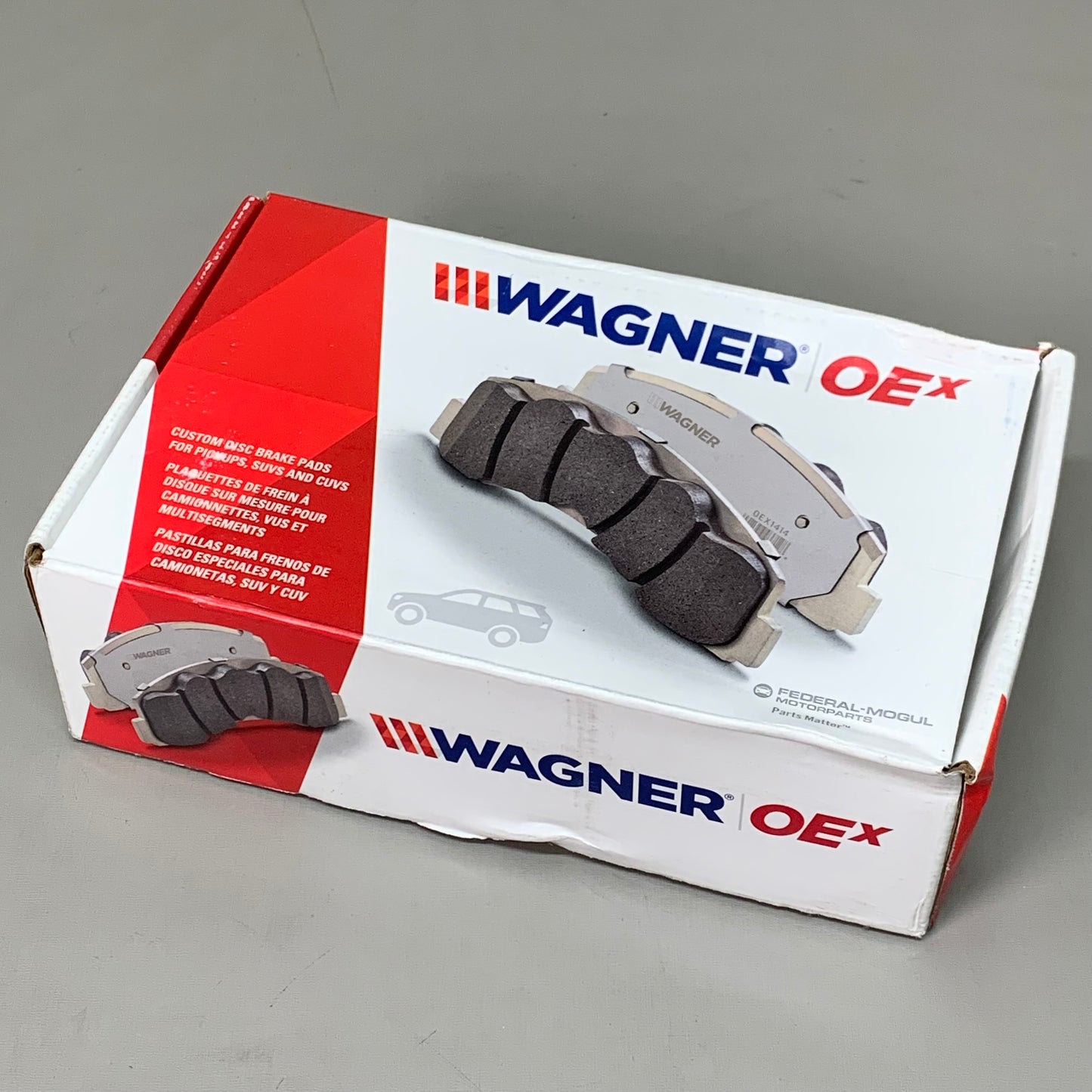 WAGNER OEx Ceramic Disc Brake Pad Set 5 1/2" x 2" Grey OEX1498