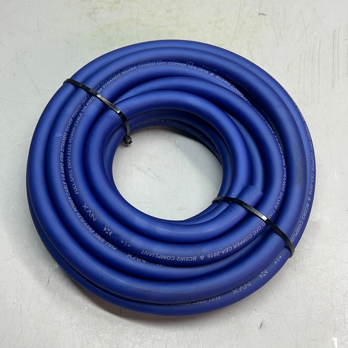 NVX Oxygen-Free Copper EnvyFlex Power/Ground Wire 1/0 Gauge 25' Blue XW0BL25