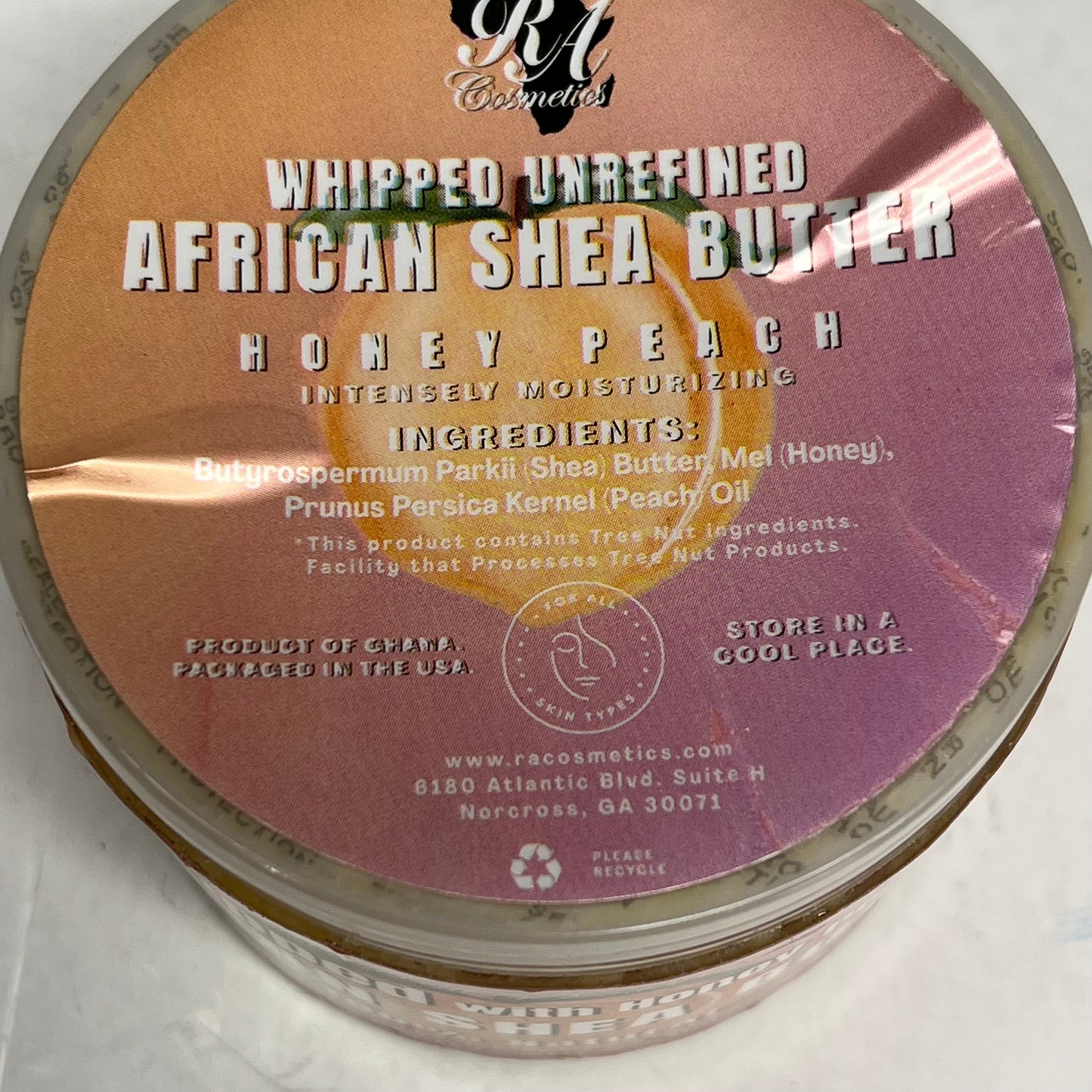 RA COSMETICS  (3 PACK) Whipped African Shea Butter W/ Honey Peach 12oz Yellow (As-Is)