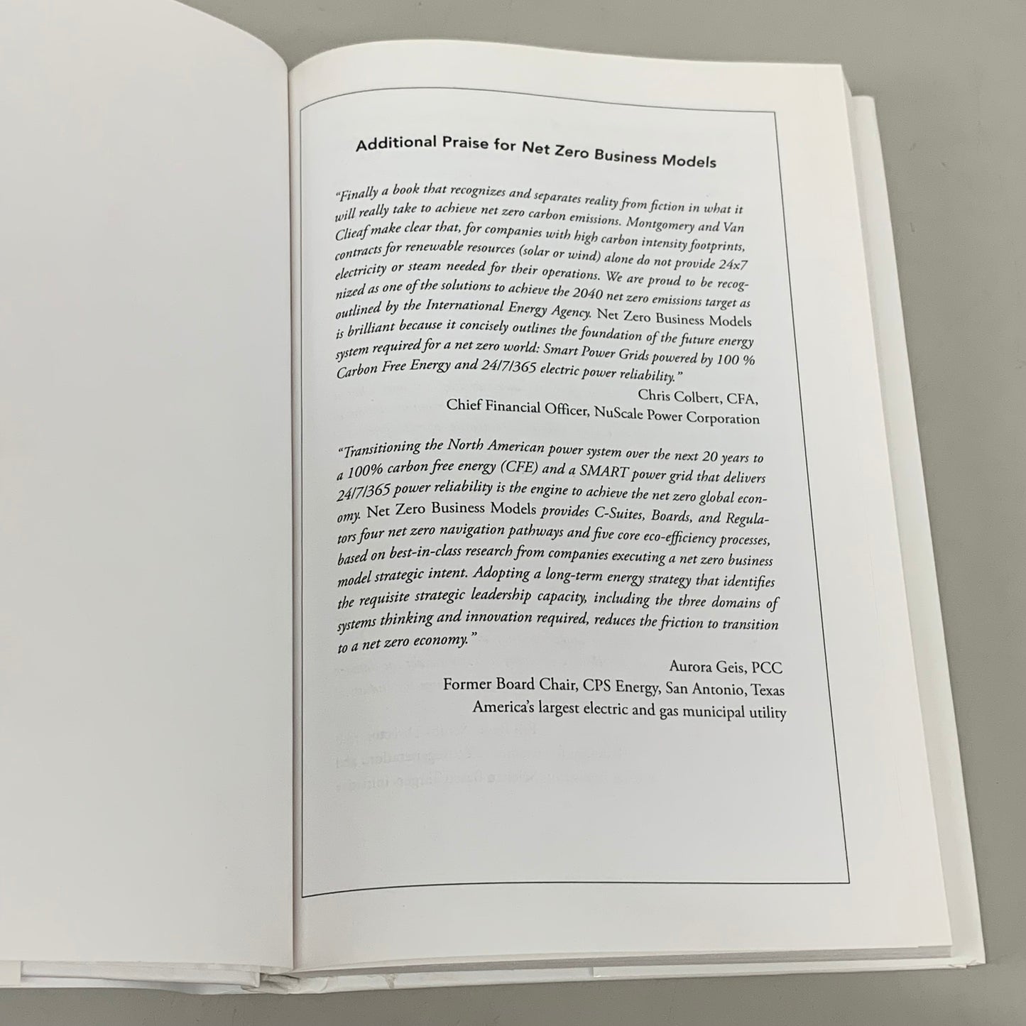 WILEY John Motgomery & Mark Van Clieaf; Net Zero Business Models 416 PAges