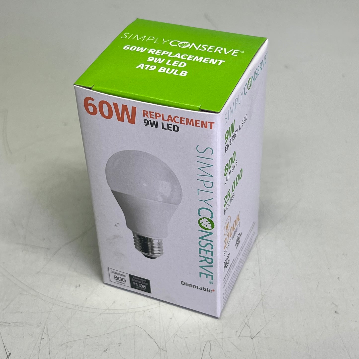 SIMPLY CONSERVE (3 PACK) LED Light Bulb 60W 800 Lumens Soft White LH09A1927KENCL