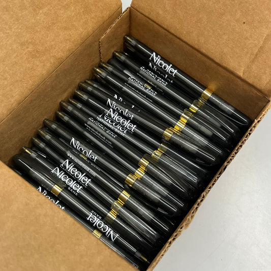 ZA@ NICOLET NATIONAL BANK (100 PACK) Ball Point Pen  5.5" Grey