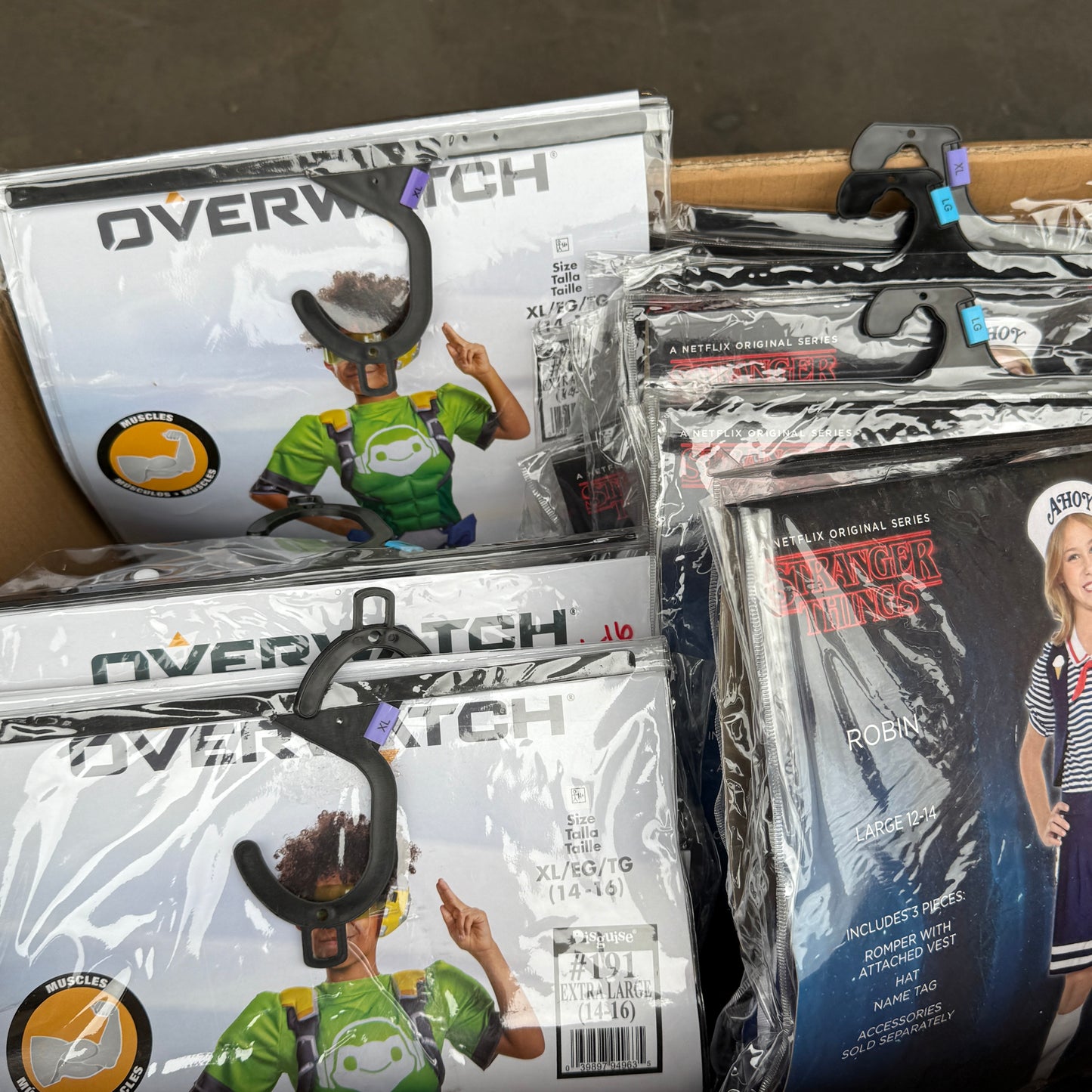ZA@ Pallet of MIXED Halloween Costumes: Stranger Things, Billie Eilish, Zombies, 2 Overwatch (AS-IS)