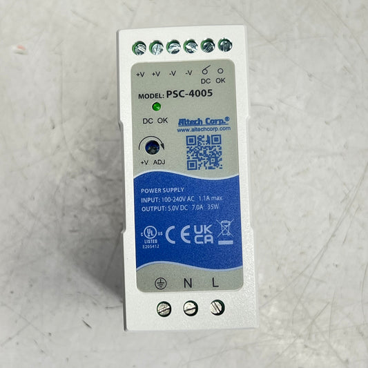 ALTECH CORP Power Supply Single Phase Din Rail Mount 5VDC 40W 0.6A PSC-4005