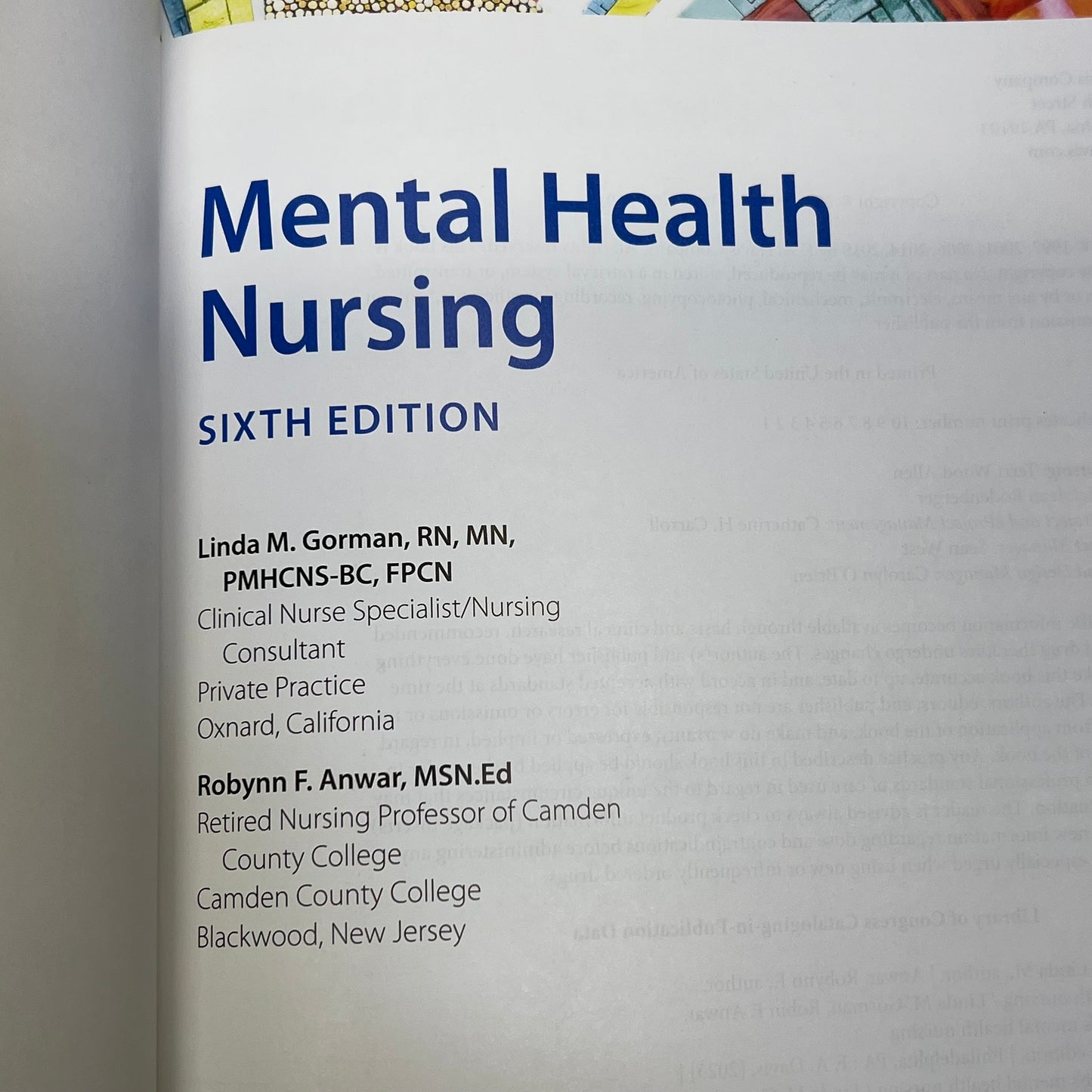 MENTAL HEALTH NURSING 6TH EDITION Paperback Book Gorman Anwar Educational