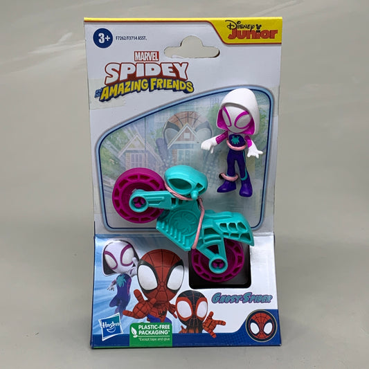 ZA@ HASBRO Marvel Spidey and His Amazing Friends Ghost-Spider Figurine With Motorcycle 5010994181666