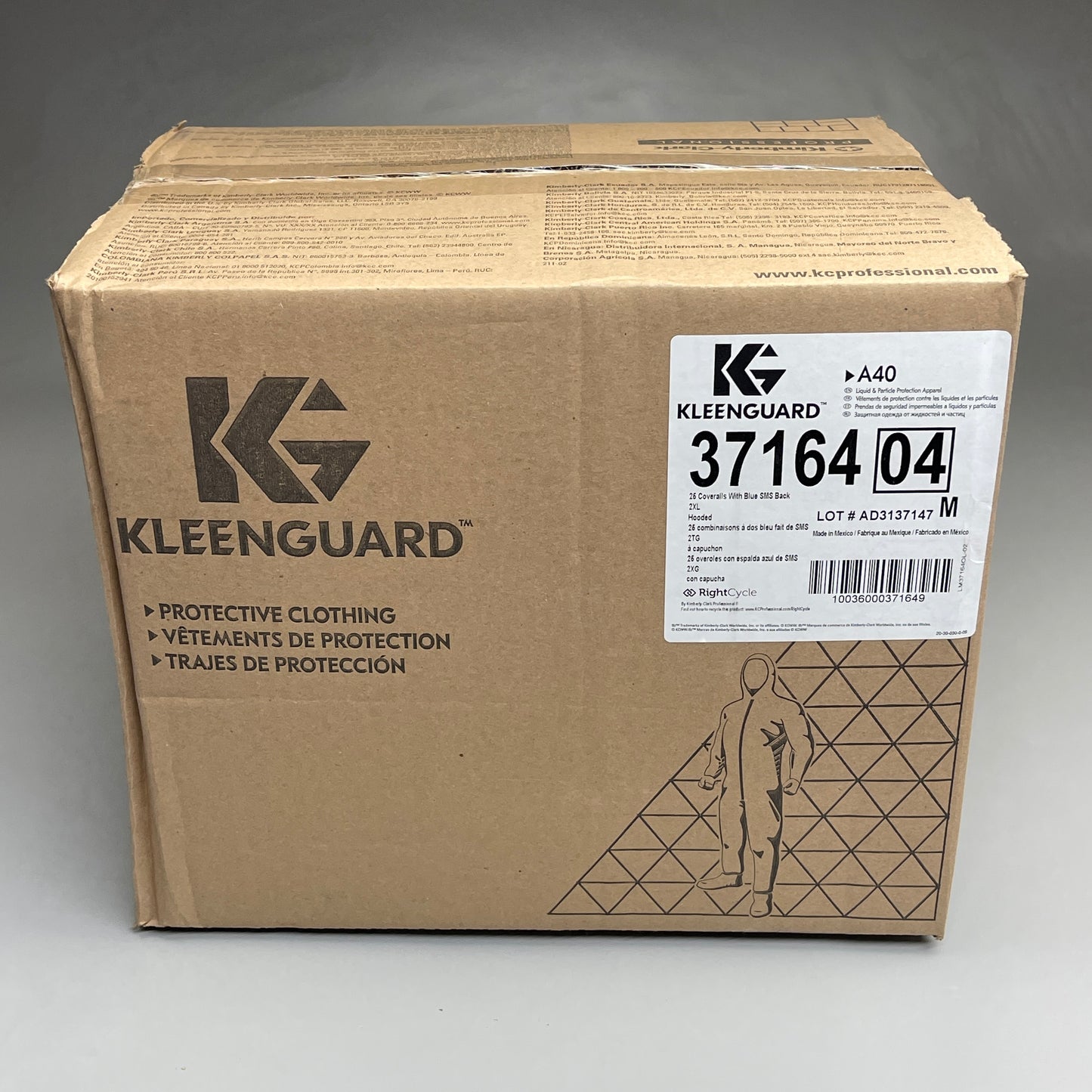 KLEENGUARD 26PK! Protective Clothing A40 Coveralls Sz XL Breathable Back White/Blue 37163