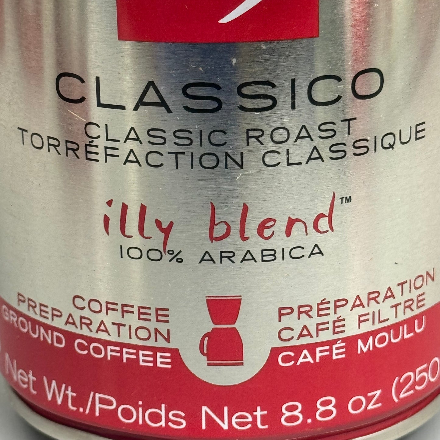 ILLY BLEND Classico Classic Roast Coffee 100% Arabica 8.8oz Exp 4/25