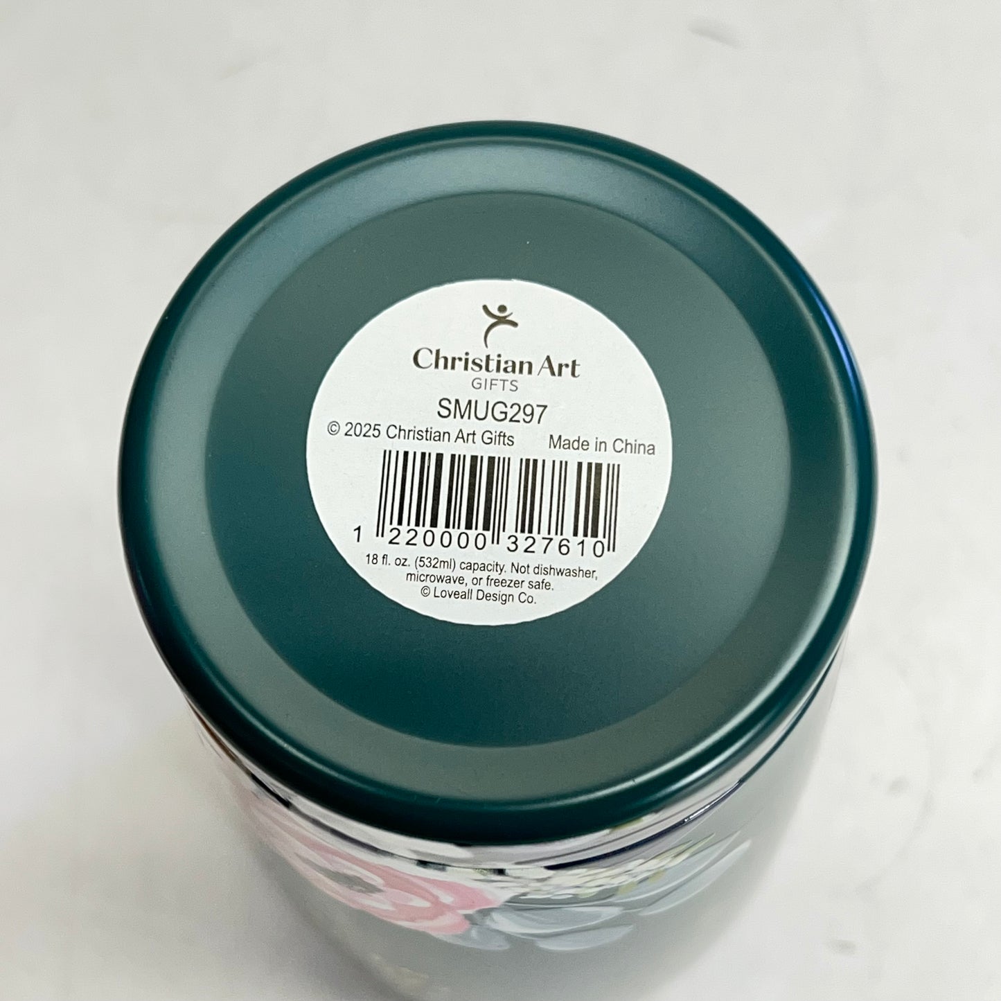 CHRISTIAN ART GIFTS Psalm 46:10 Floral Stainless Steel Travel Tumblr 18 Fl Oz