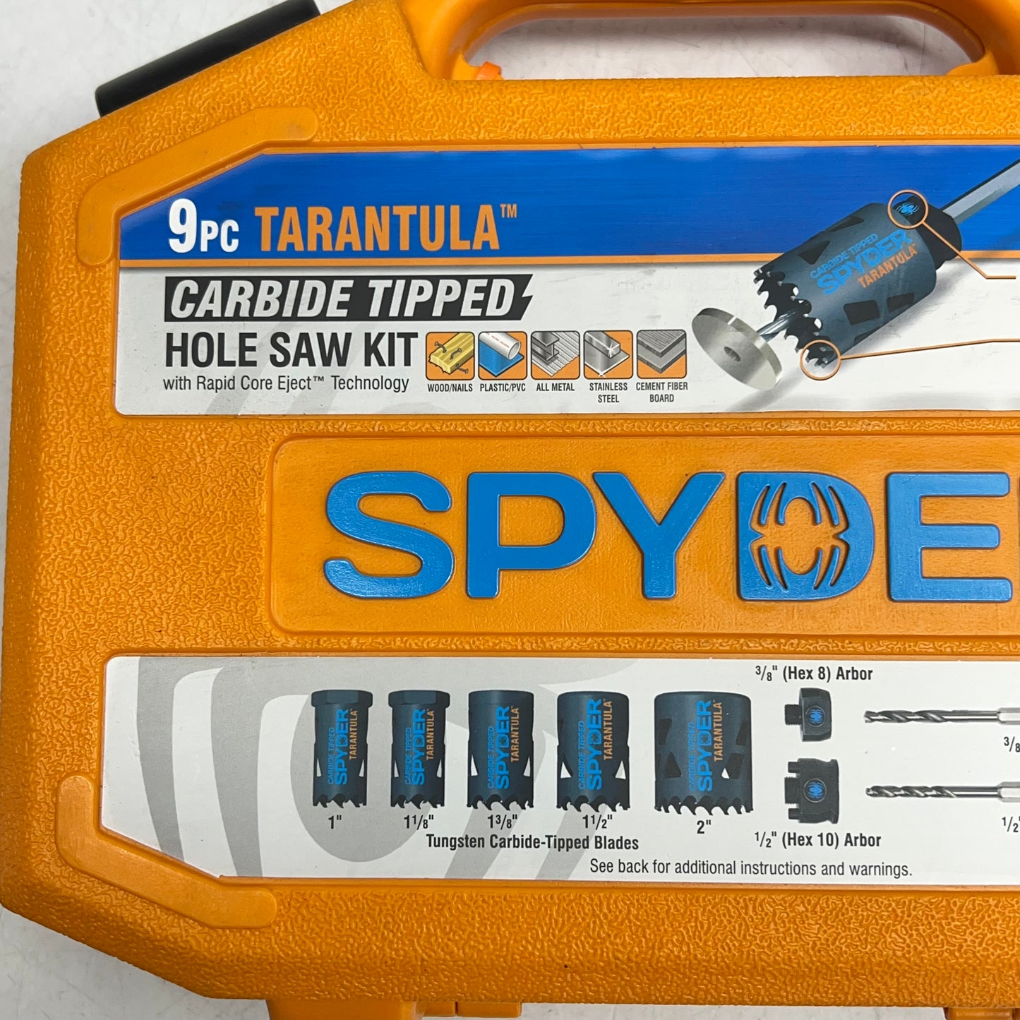 SPYDER Tarantula Carbide-tipped Arbored Adjustable Hole Saw Kit 9 Pieces 600925