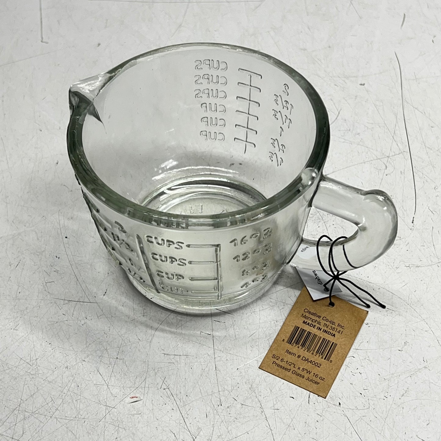 CREATIVE CO OP  Piece Clear Pressed Glass Juicer  16oz Clear DA4002