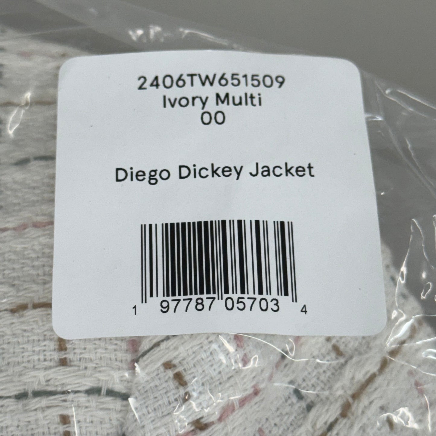 VERONICA BEARD Women's Diego Dickey Jacket Sz-00 Ivory/Multi 2406TW651509