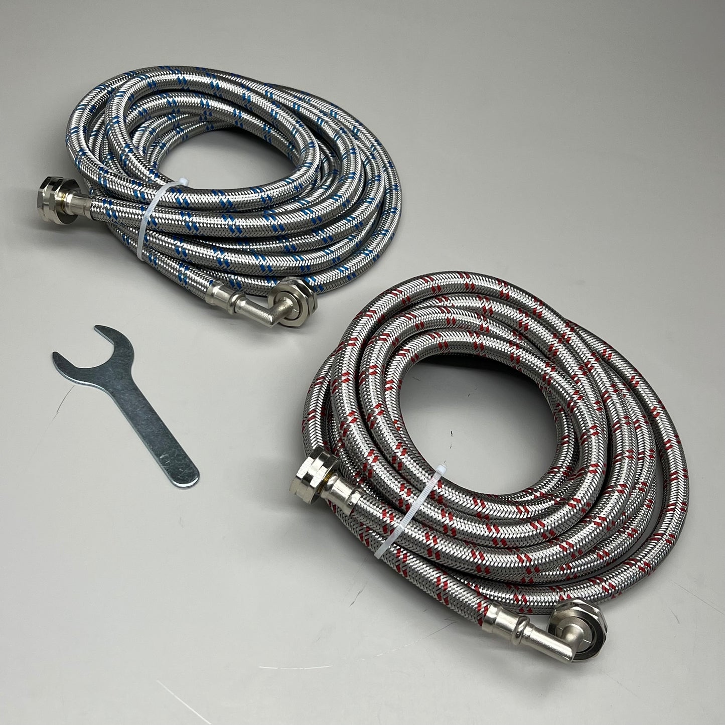 HIPPOHOSE Stainless Steel Braided Washer Machine Hose Single Sides 90 Degree Elbow Fits all Models 16ft X0037DH64B