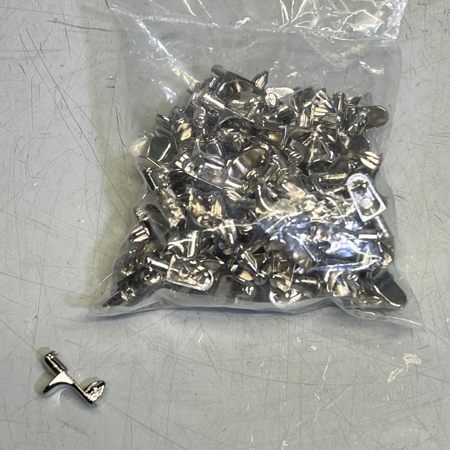 ZA@ (LOT OF 2) Hardware Adjustable Shelving Studs & Philip Head Chubby Screws Chrome