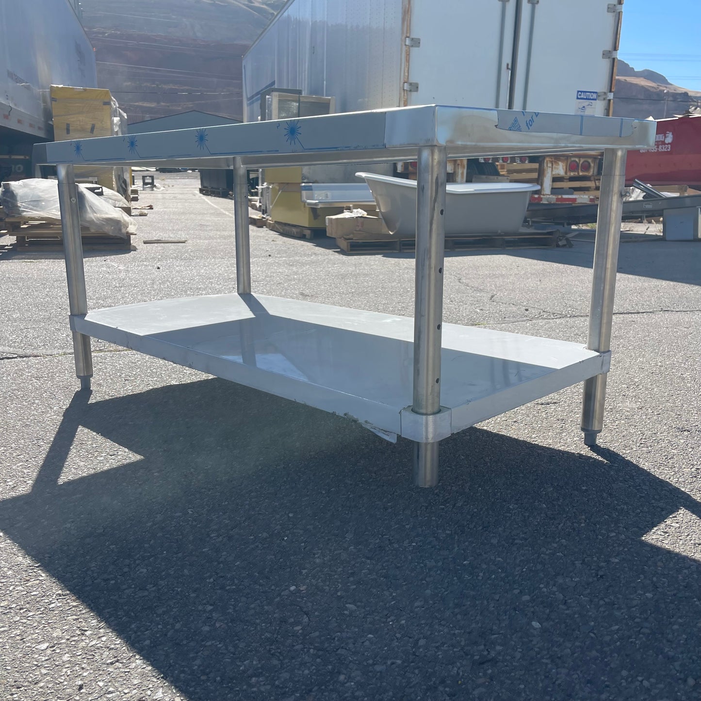 Z@ AERO Work Table 48”x24”x24” Stainless Steel 3TS2448ADJ (As-Is, Missing Foot)