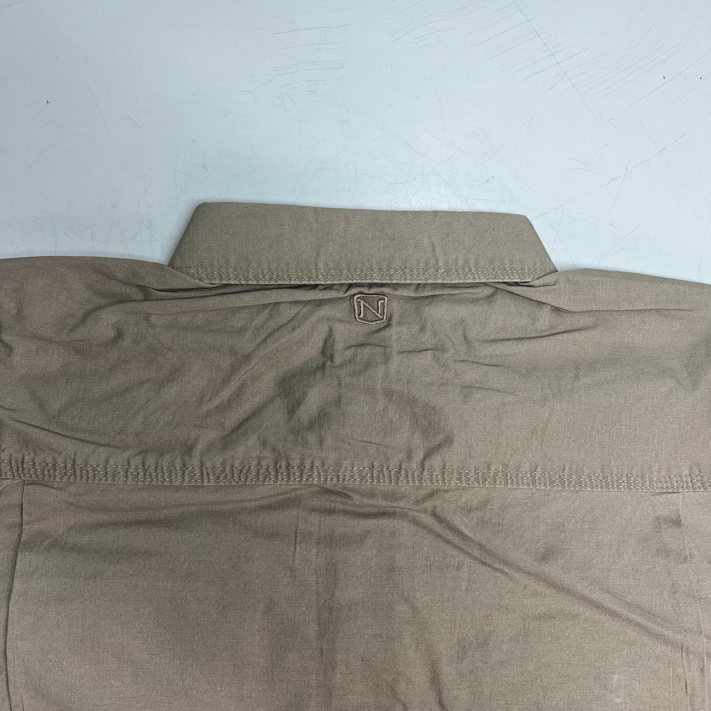 NOBLE OUTFITTERS Short Sleeve Weathered Work Shirt Men's Sz M-R Khaki 12005