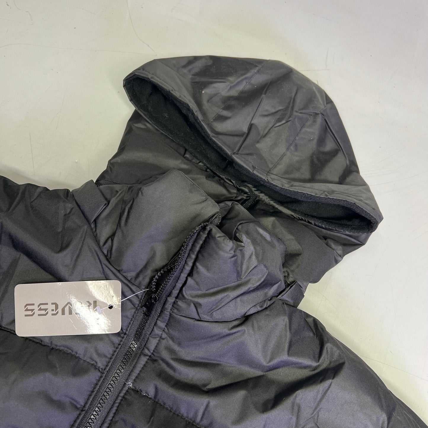 REVESS Fleece Lined Stripe Quilt Coat W/ Detachable Hood Men's Sz 3X Black