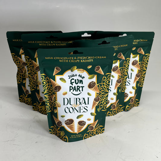JUST THE FUN PART (6 PACK) Dubai Style Cones Bite Sized Treats 4.23 oz  BB 02/28