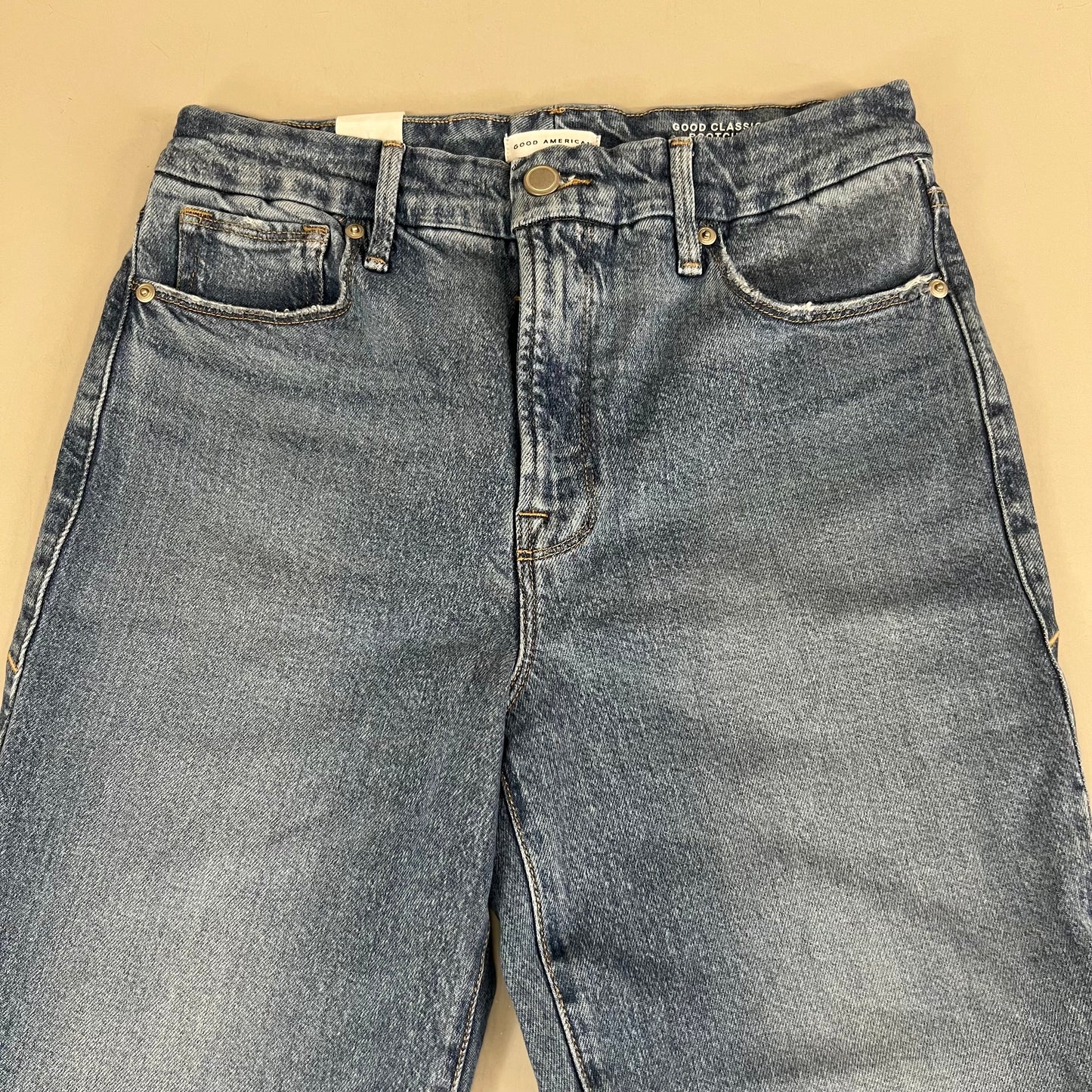 GOOD AMERICAN Good Classic Slim Bootcut High-Rise Jeans Women's Sz 8 Indigo627 GCLBDV220T