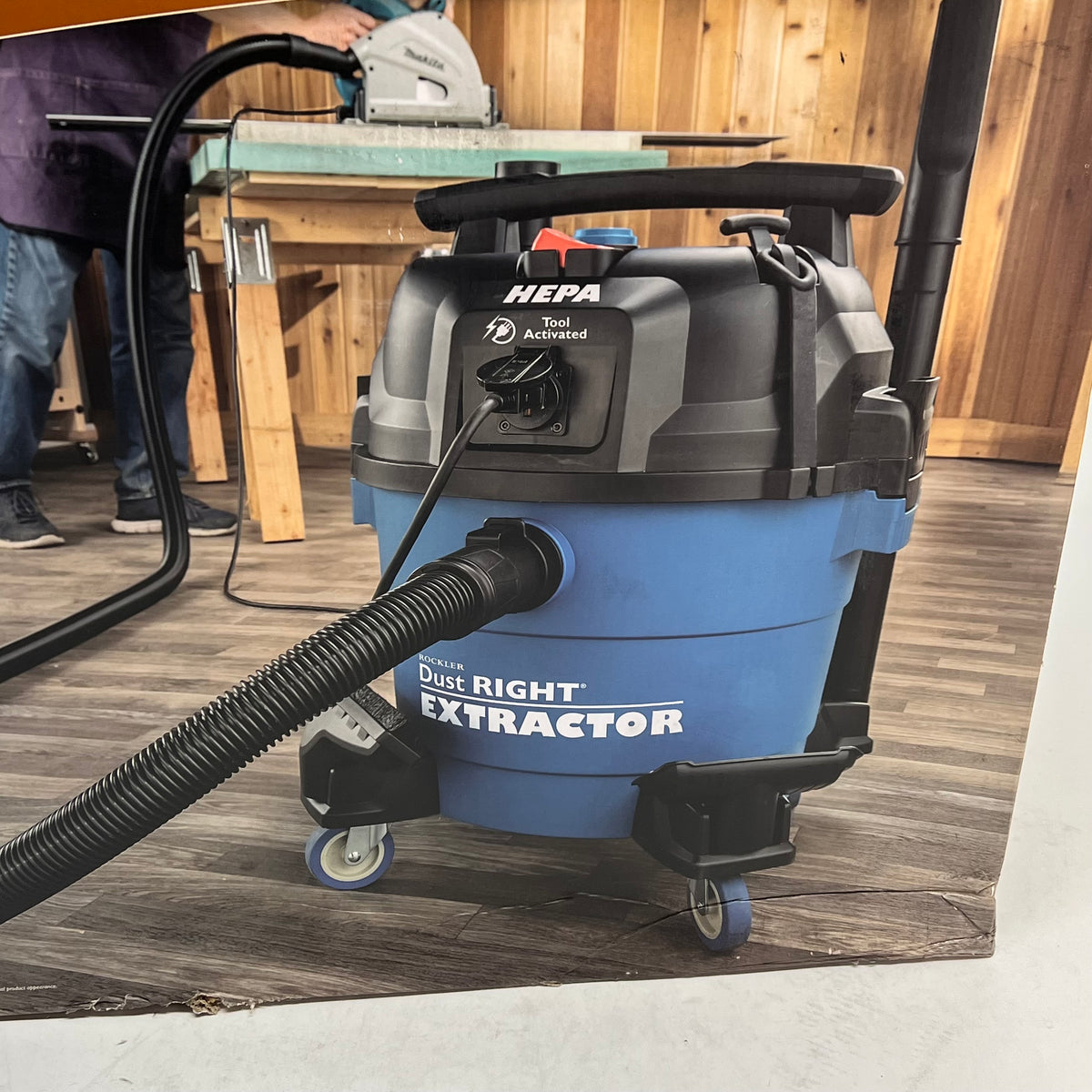 ROCKLER Dust Right Tool Activated Hepa Dust Extractor 9 Gal Blue/Black 75041