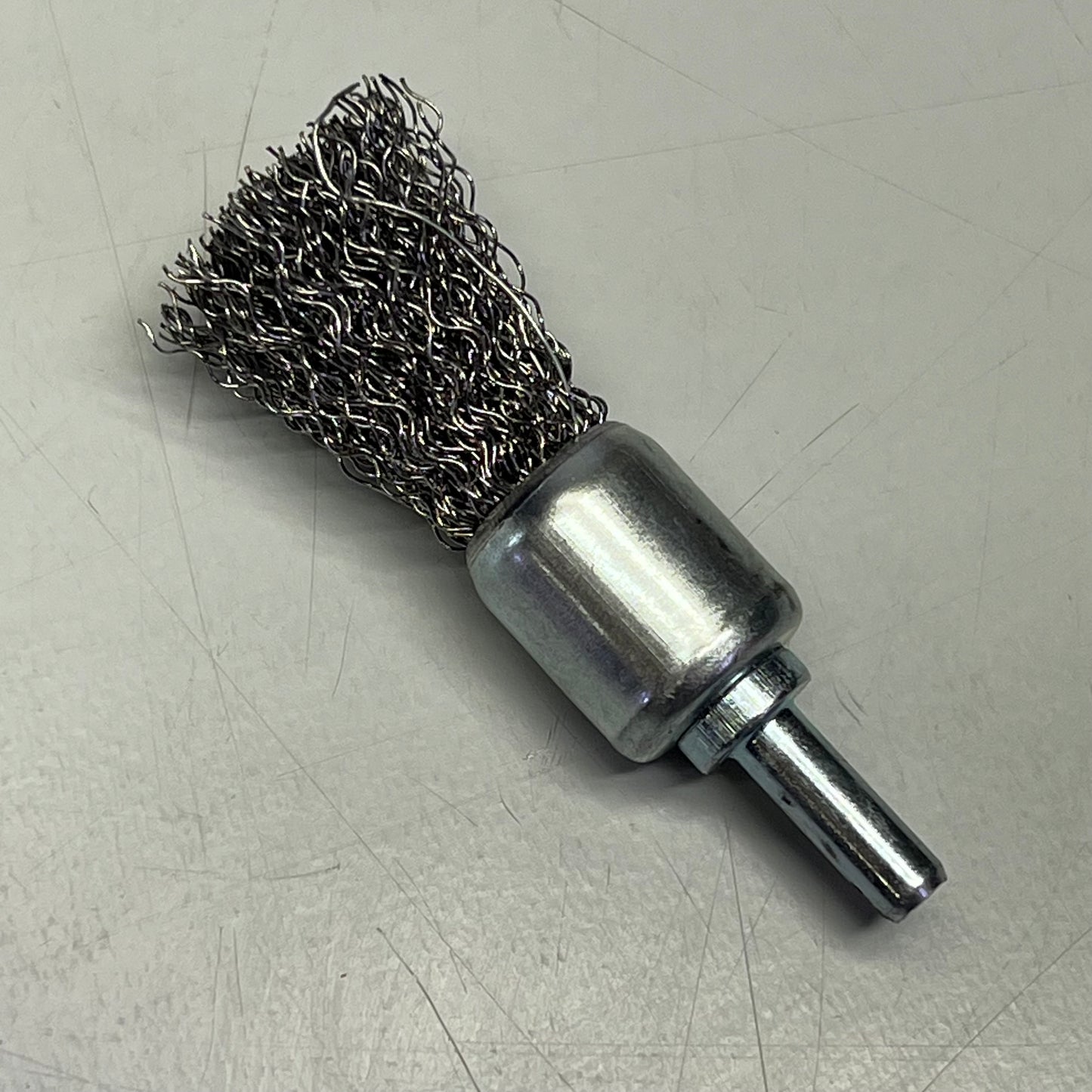 (5 PACK) Crimped Wire End Brush Stainless Steel 3/4" Dia 5/8" Post Chrome